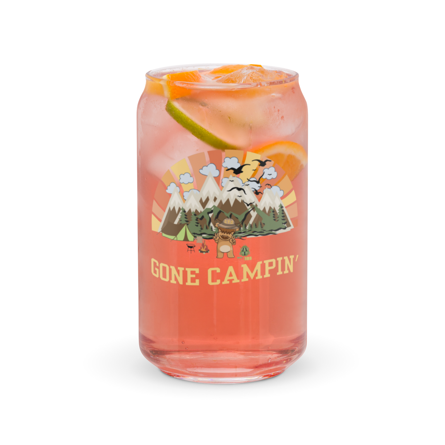 Gone Campin' -Can-Shaped Glass