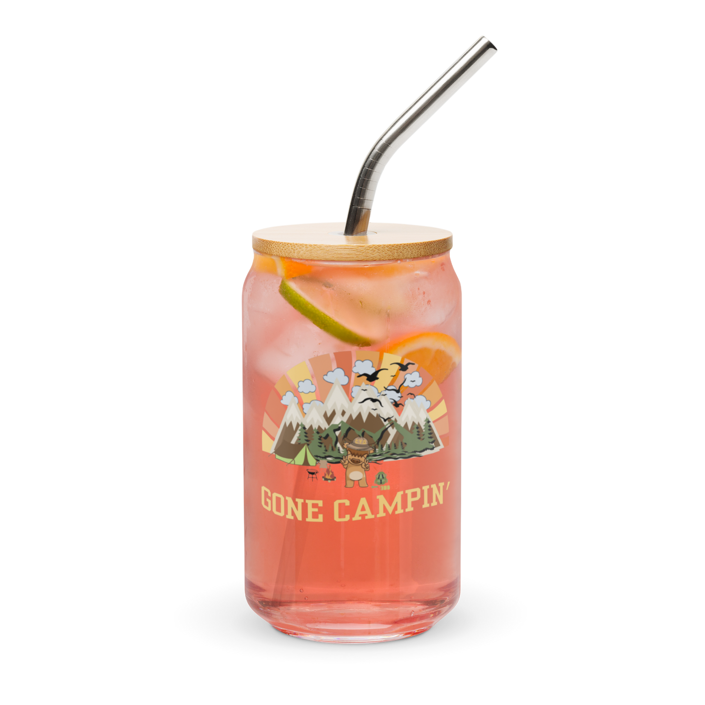 Gone Campin' -Can-Shaped Glass