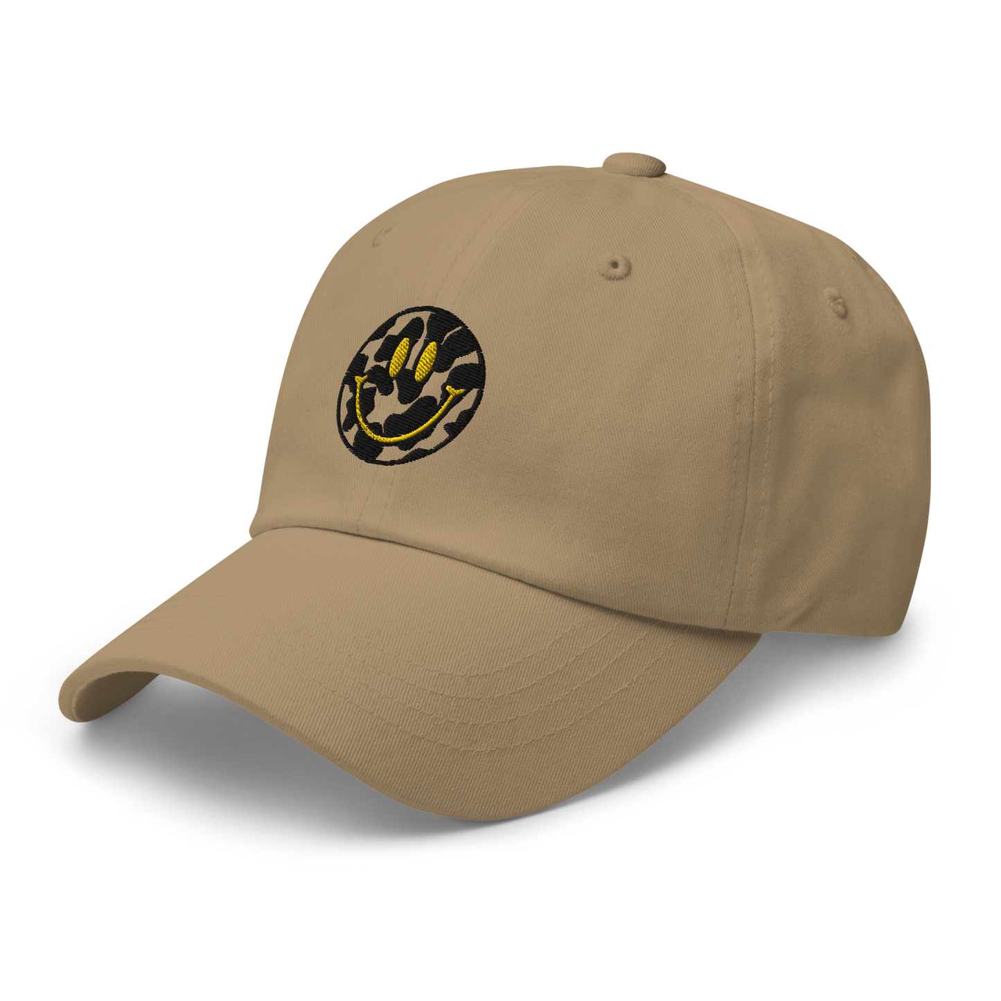 Cow Print Smiley Face - Adults Dad Hat
