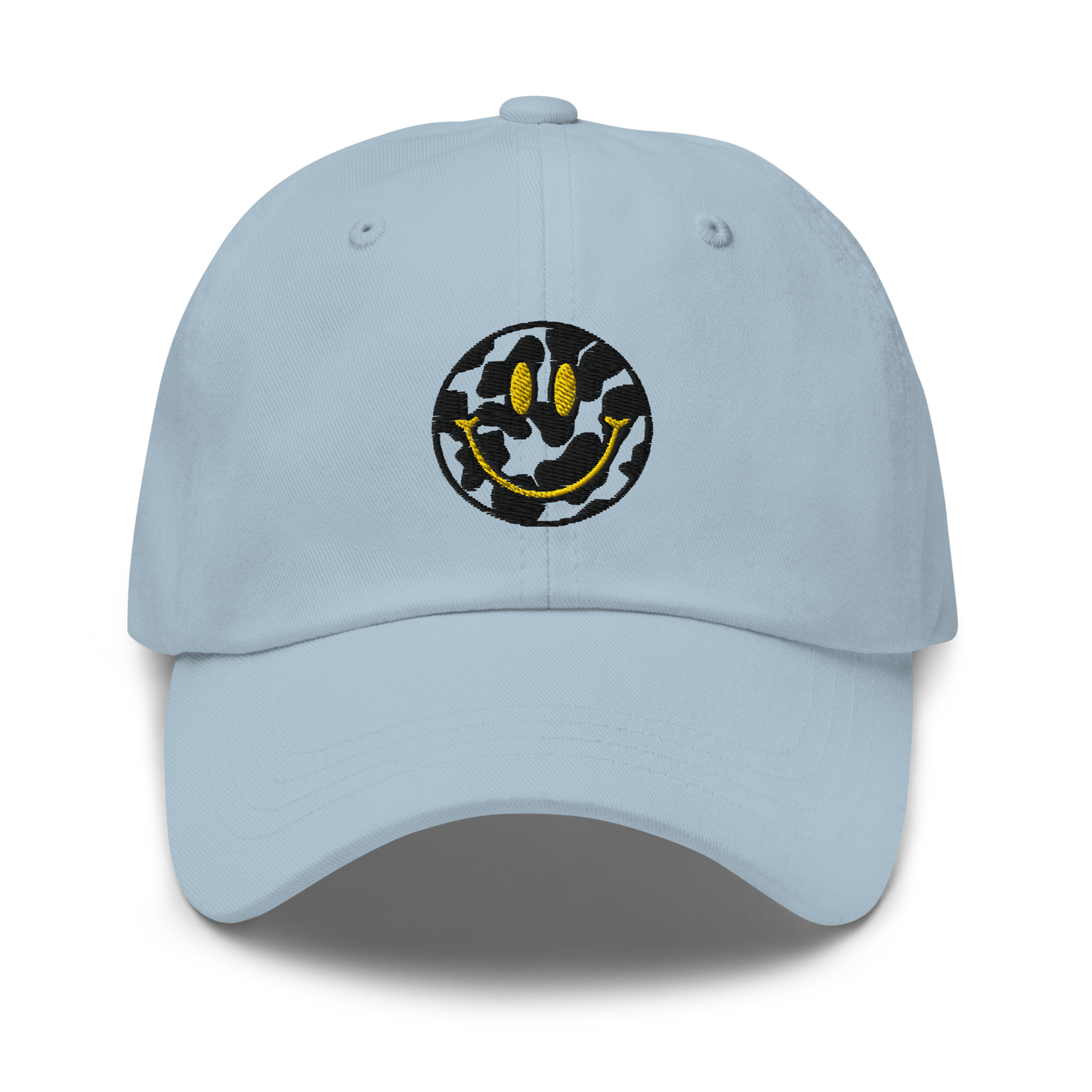Cow Print Smiley Face - Adults Dad Hat