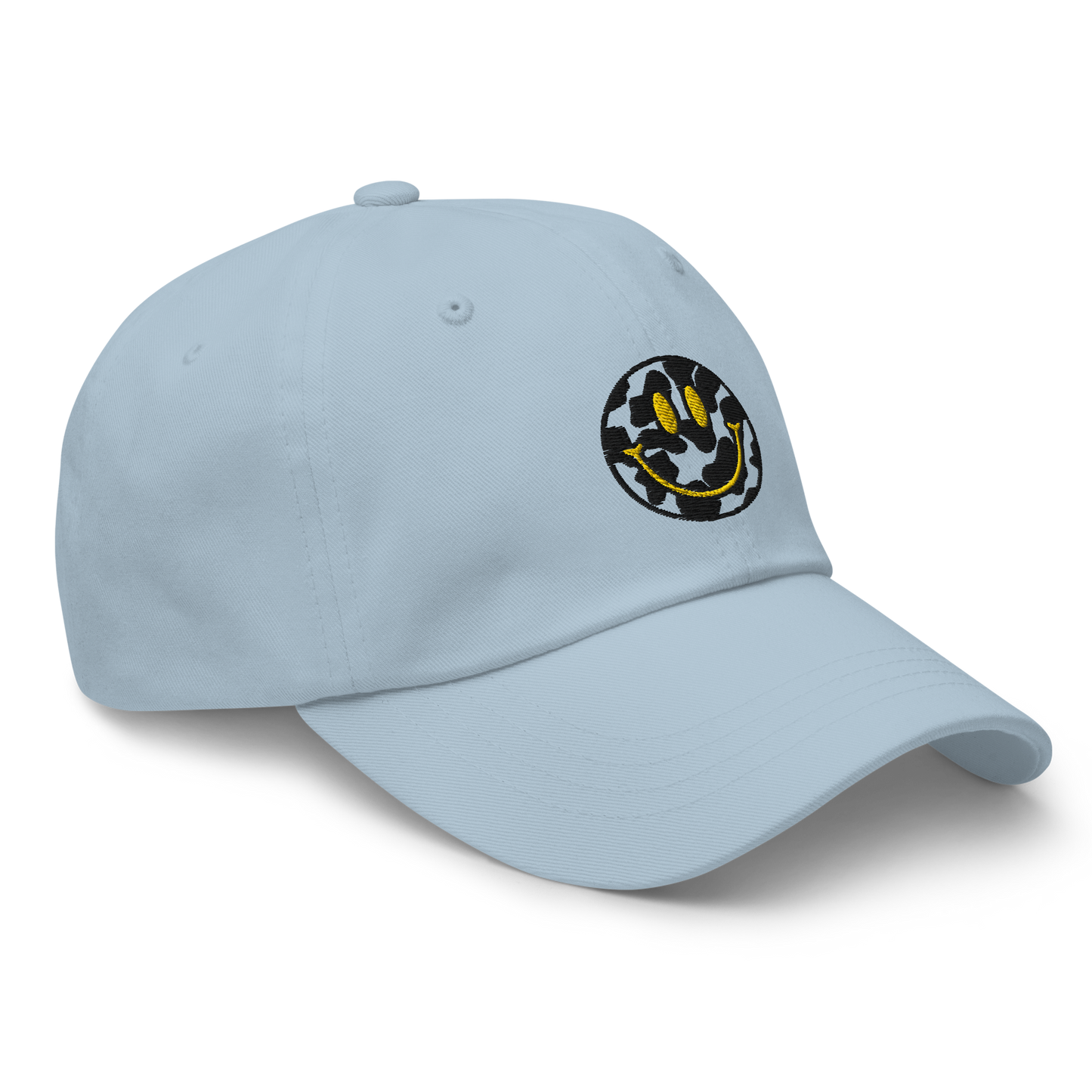 Cow Print Smiley Face - Adults Dad Hat