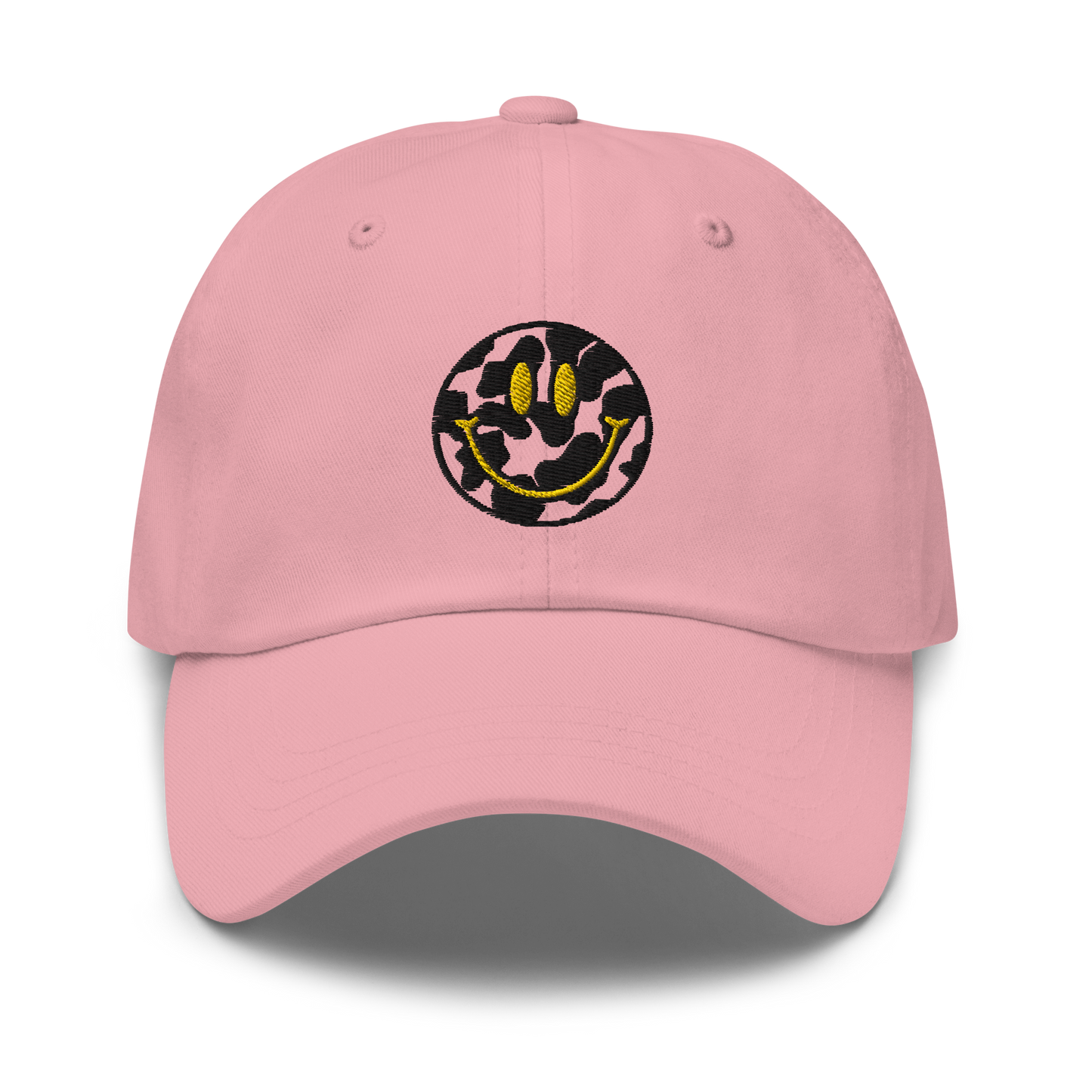 Cow Print Smiley Face - Adults Dad Hat