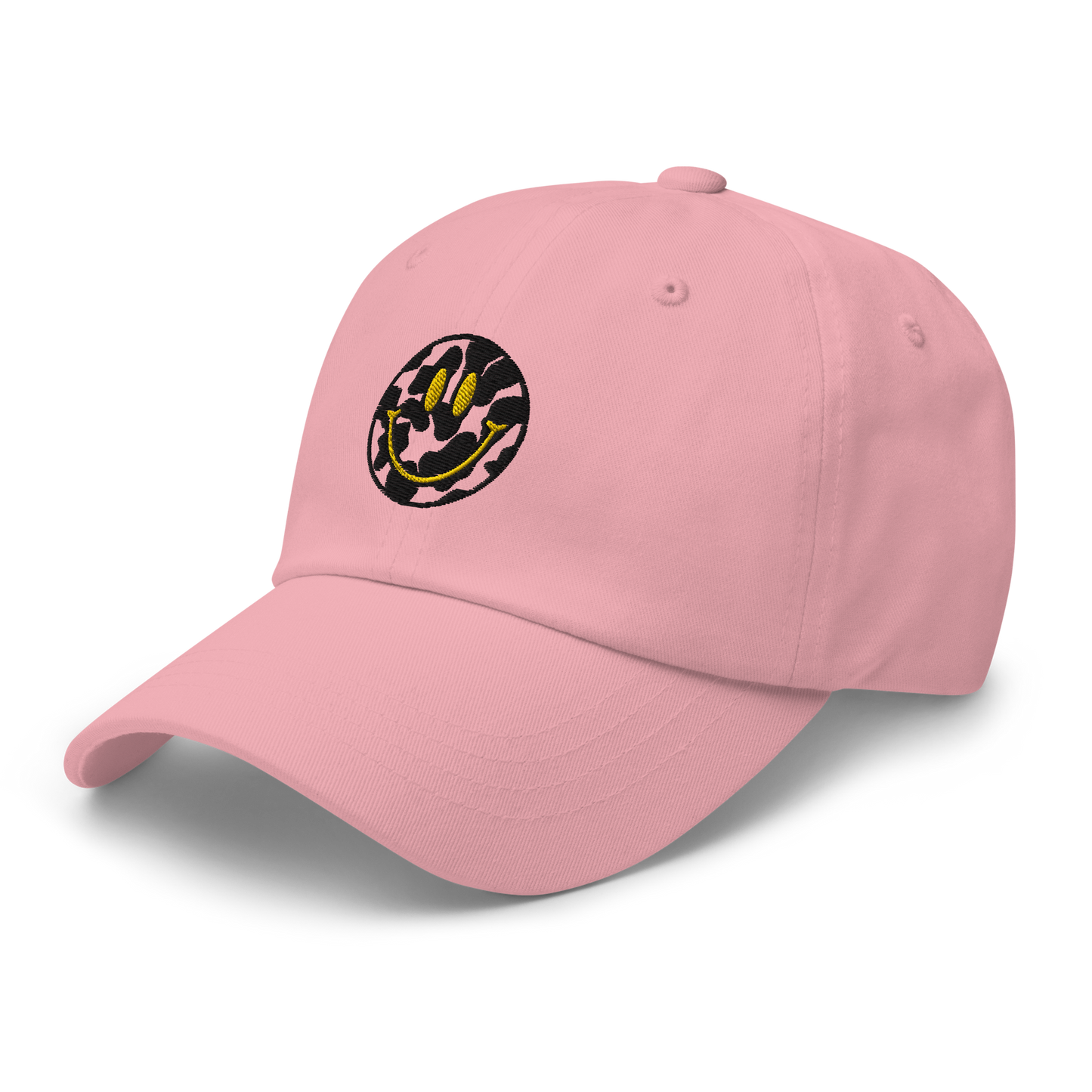 Cow Print Smiley Face - Adults Dad Hat