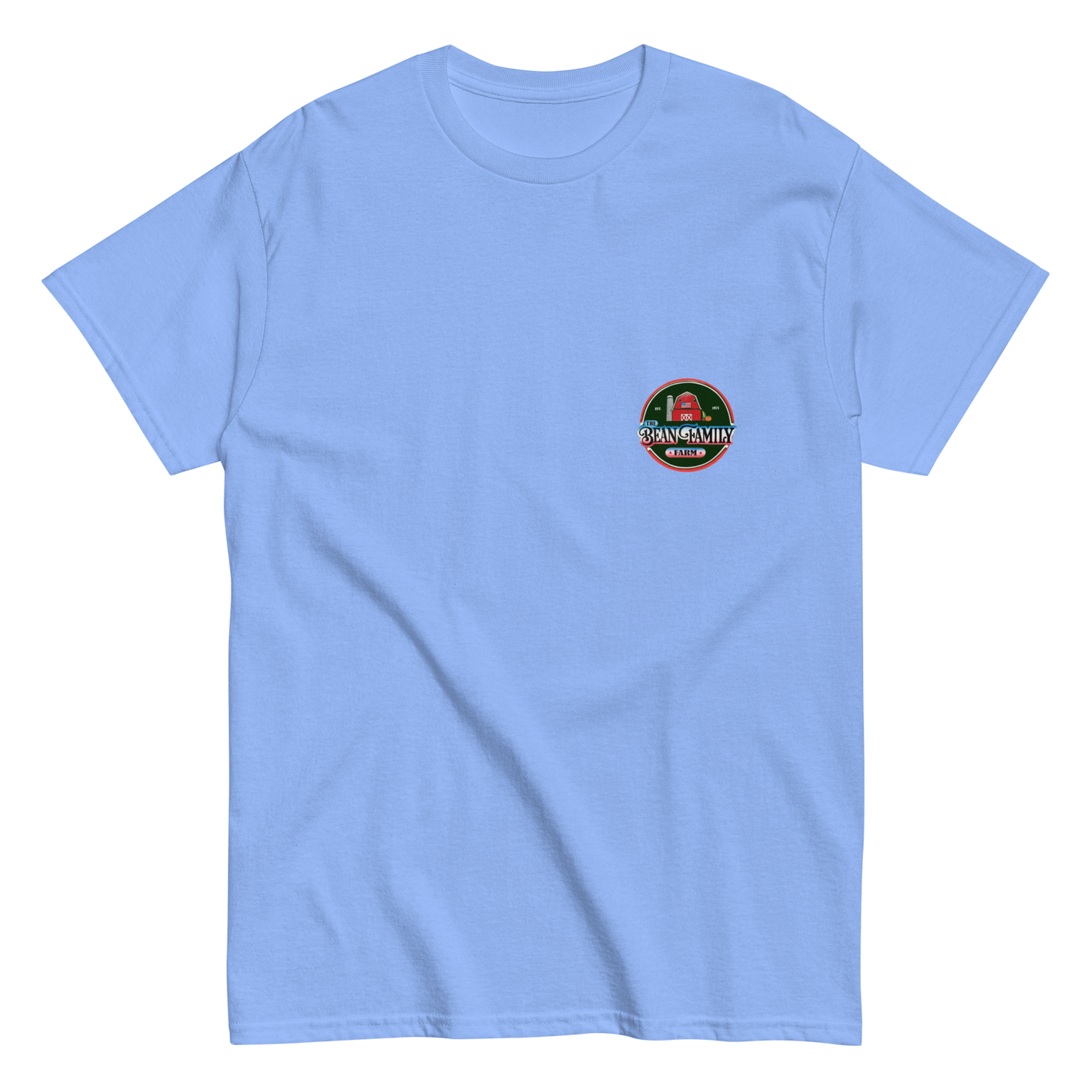 Bean Family Farm Logo / Born & Raised USA - Adult T Shirt